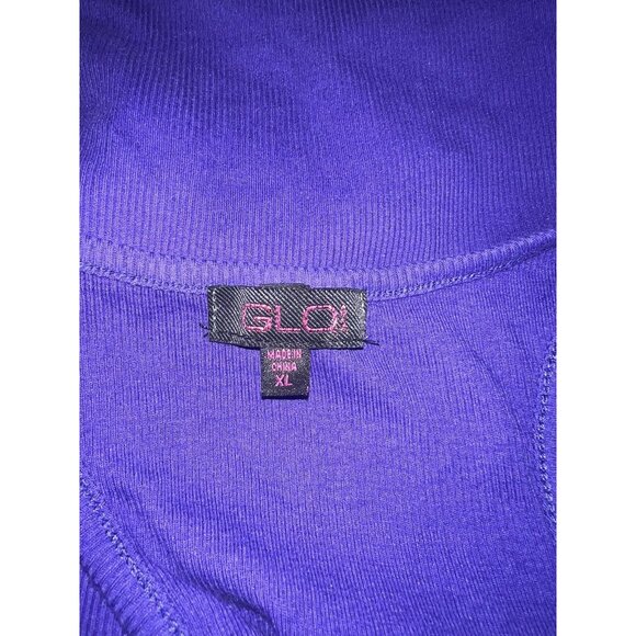 Glo Womens XL Purple Racerback Tank Top With Sequined Stripes - Picture 5 of 7